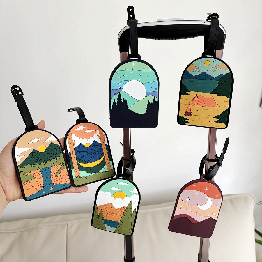 Travel Accessories List - 1/3/6pcs landscape luggage tags, station travel