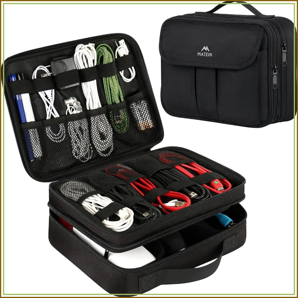 Travel Accessories Organizer Bag - Waterproof Travel Electronic Organizer, Double Layer