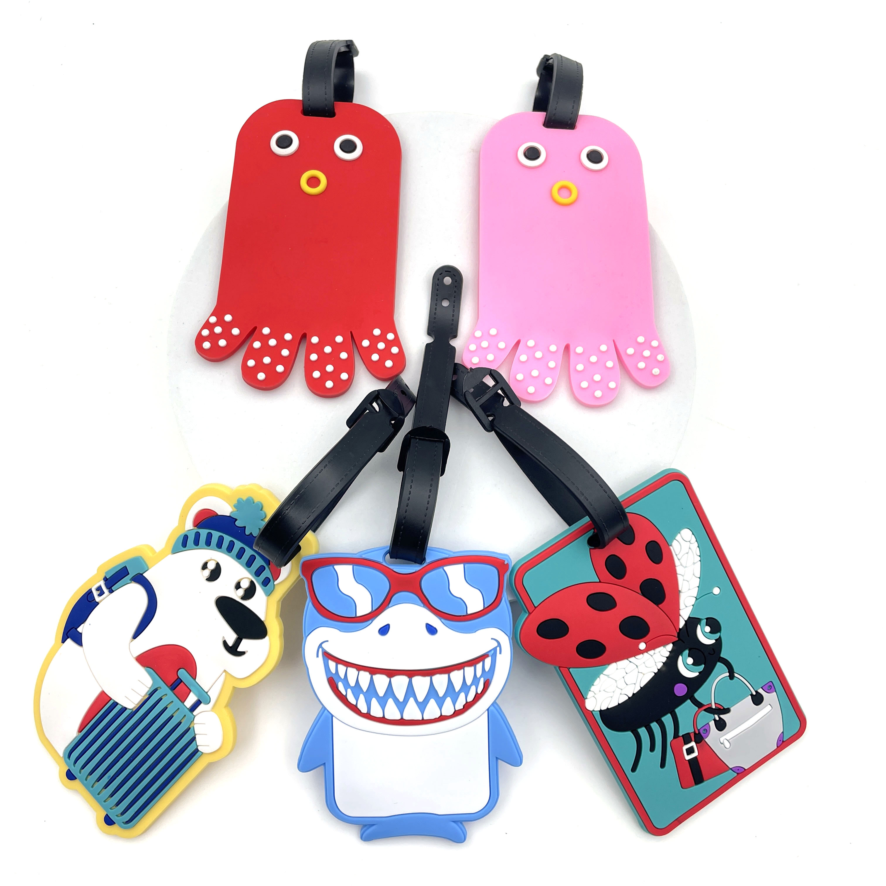 Travel Accessories List - 1PCS Geometric Soft Silicone Luggage Tags