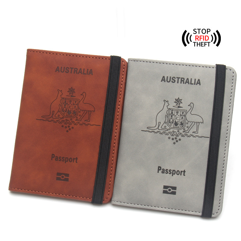 Travel Accessories Australia - Anti-Magnetic Australia Passport Holder - Leather